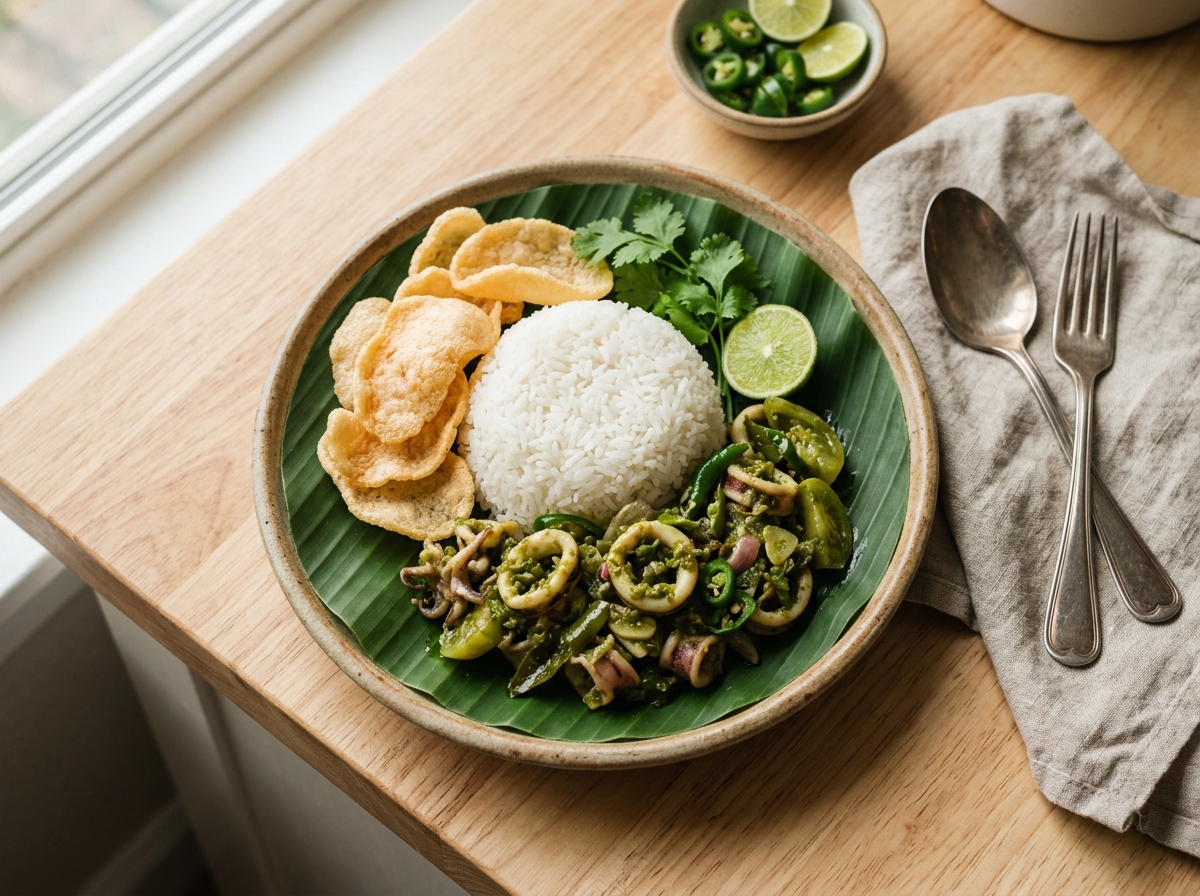 Nasi Cumi Cabe Hijau